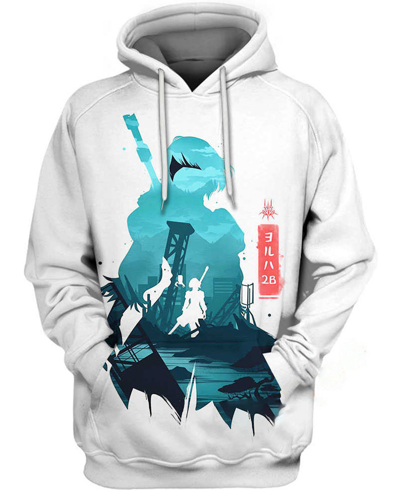 2b Nier Automata Hoodie 3D