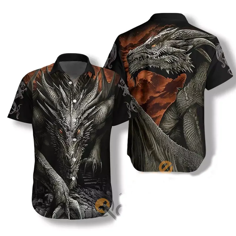 3d Tattoo Black Dragon Hawaiian shirts
