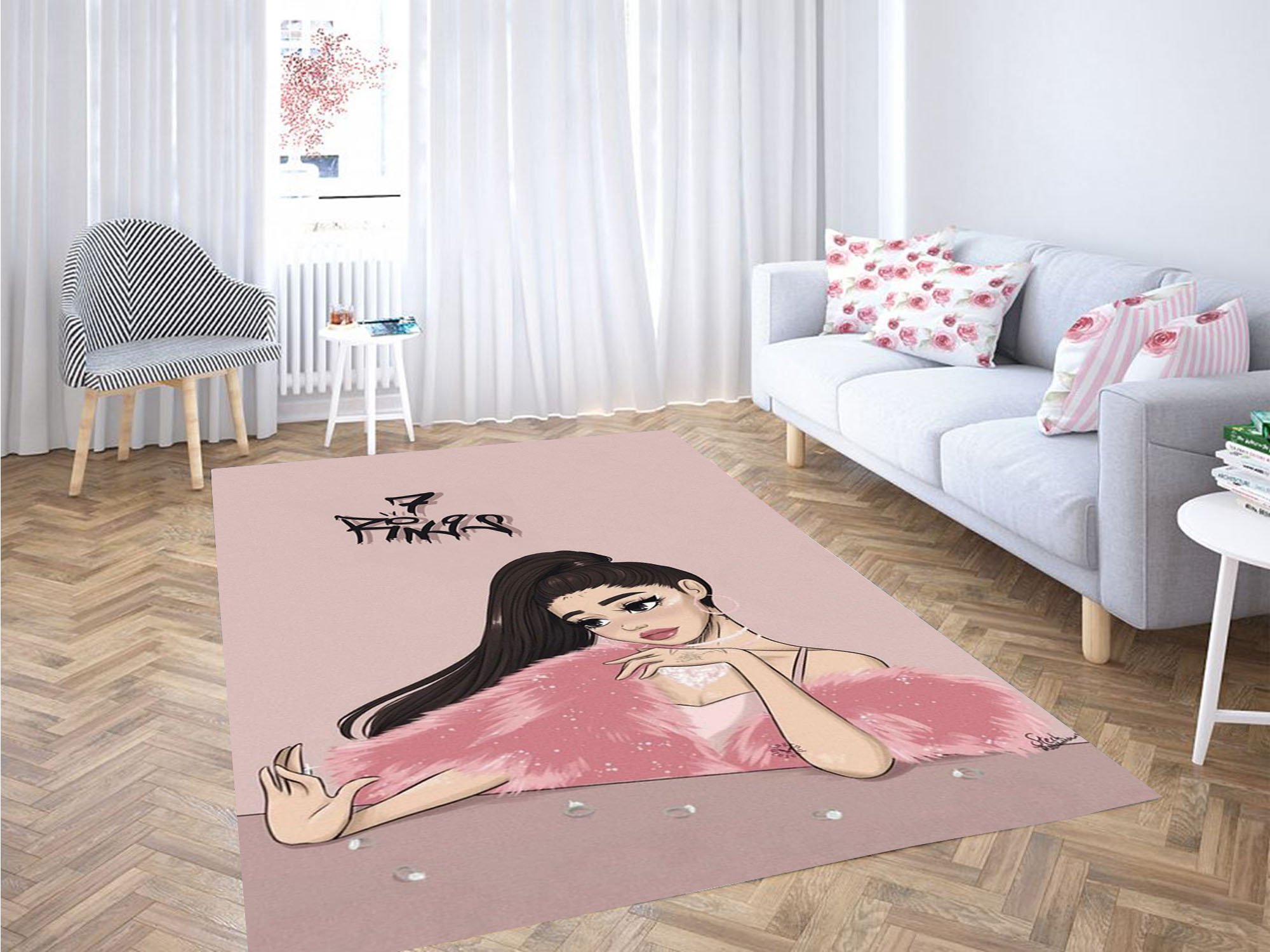 7 Rings Ariana Grande Carpet Rug
