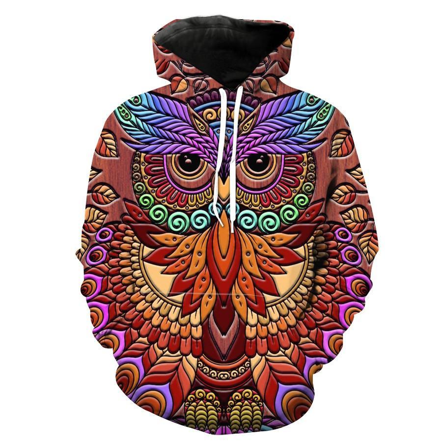 Abstract Owl Epic Owl Hoodie 3D