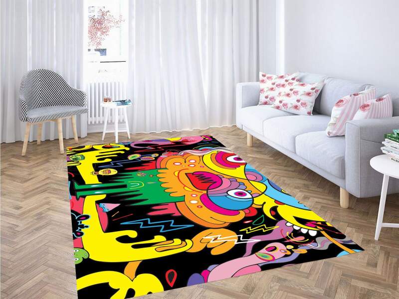 Abstract Skateboard Art Graffiti Carpet Rug