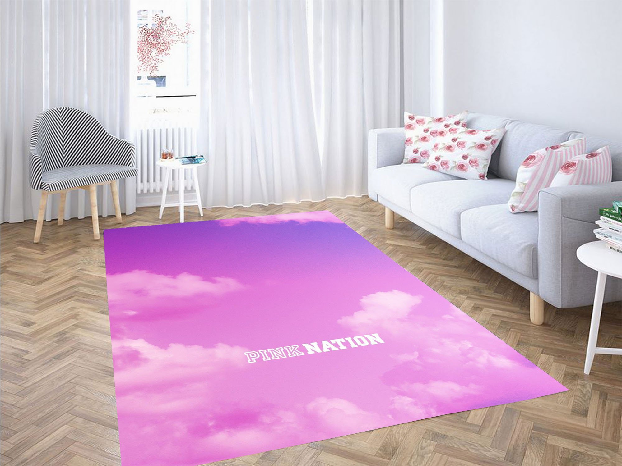 Aesthetic Cloud Pink Nation Carpet Rug