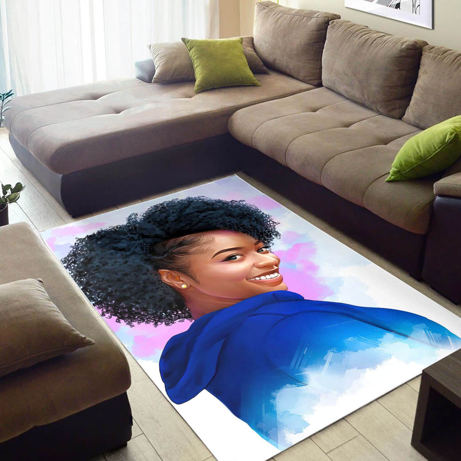 Afrocentric Beautiful Black Girl Magic African Carpet Decorating Ideas Rug
