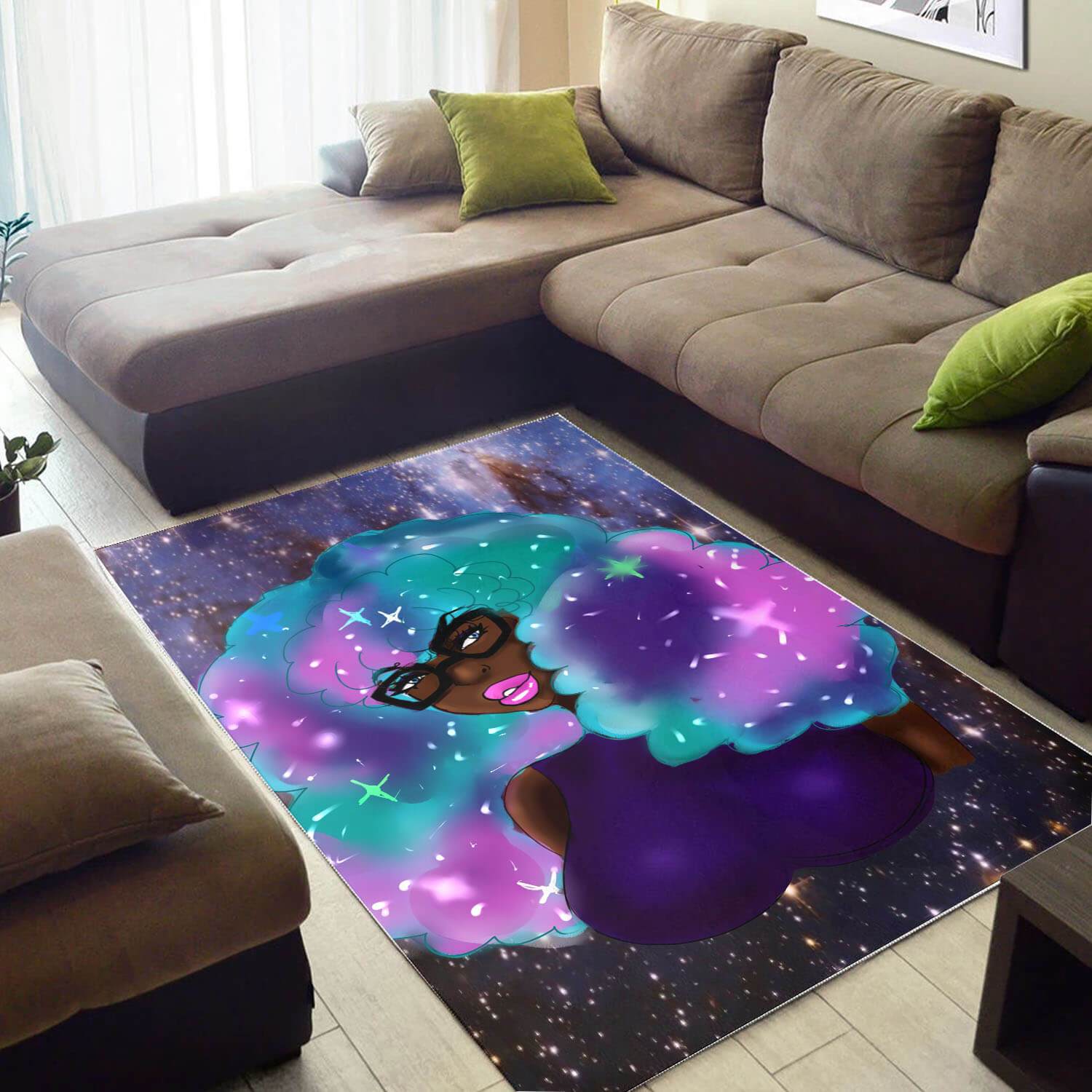 Afrocentric Beautiful Black Girl Magic African Print Floor Home Rug