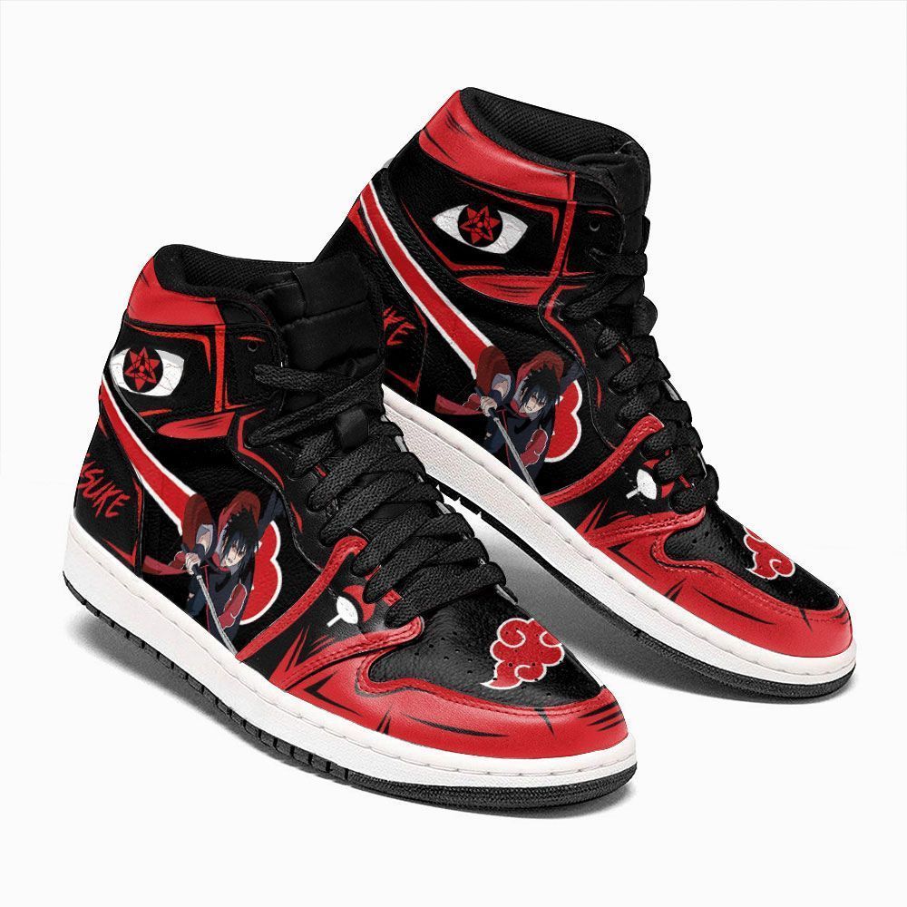 Akatsuki Sasuke Naruto Custom Anime Air Jordan Shoes