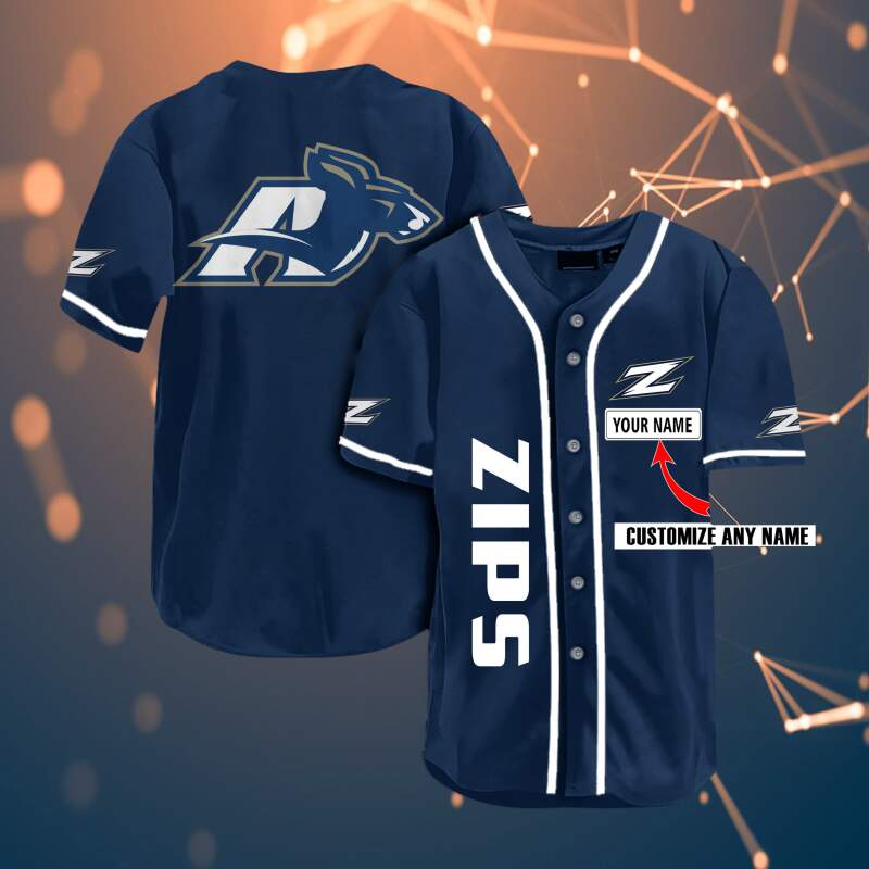 Akron Zips Personalized Name Ncaa Fans Team 3d Customization Gifts Baseball Jersey