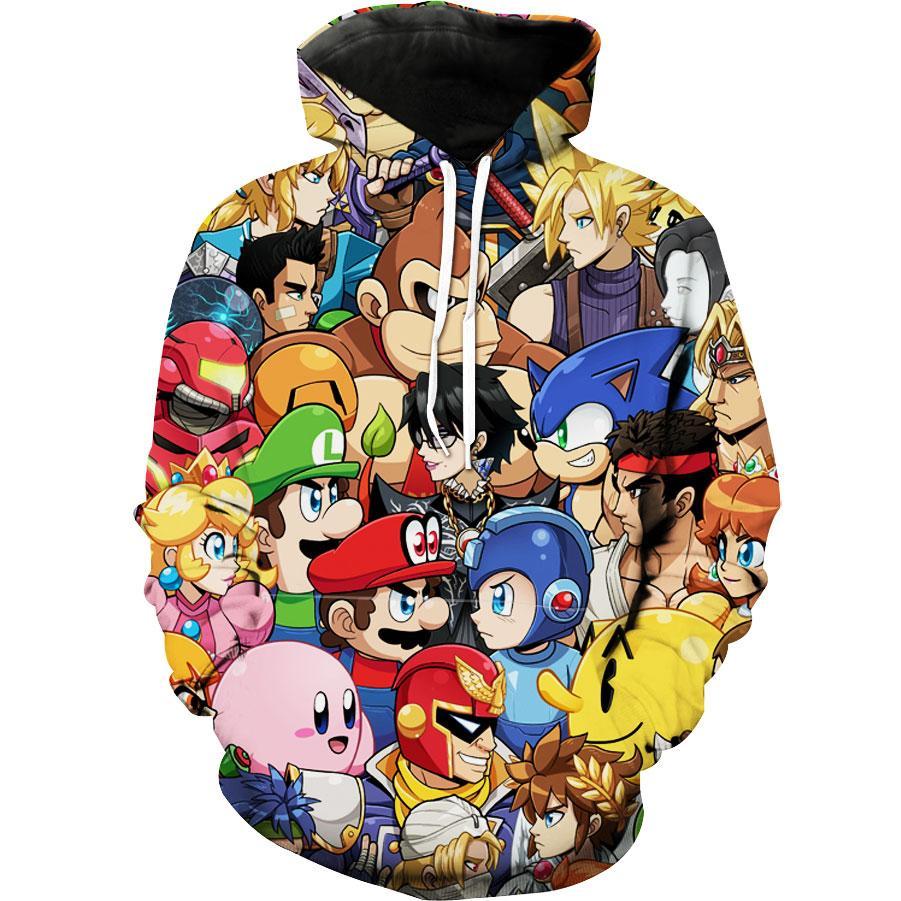 All Nintendo Characters Nintendo Character Hoodie 3D