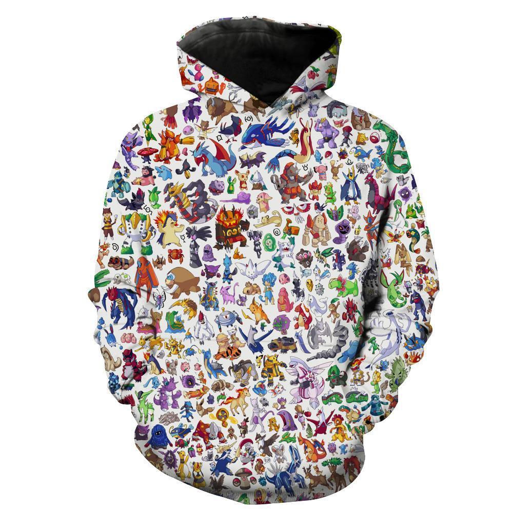 All Pokemon All The Pokemon Hoodie 3D