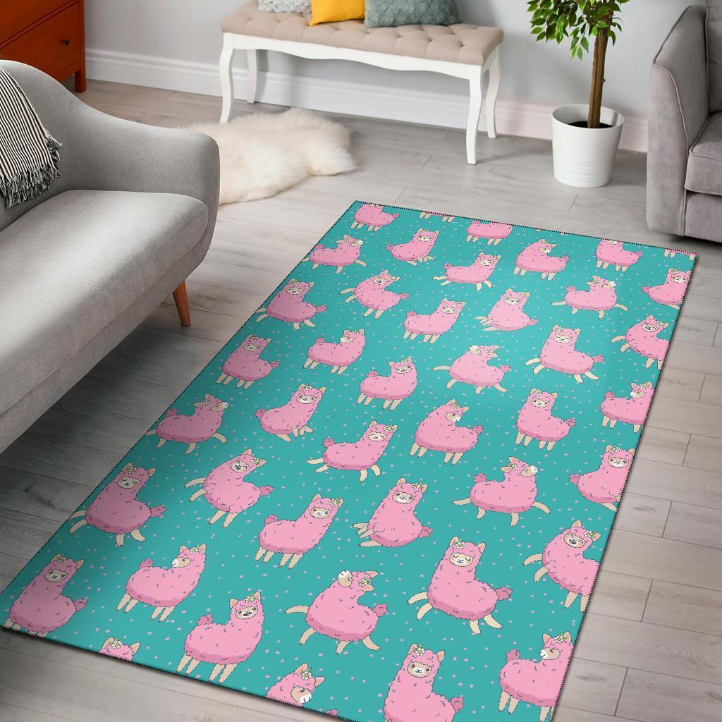 Alpaca Pattern Print Area Limited Edition Rug