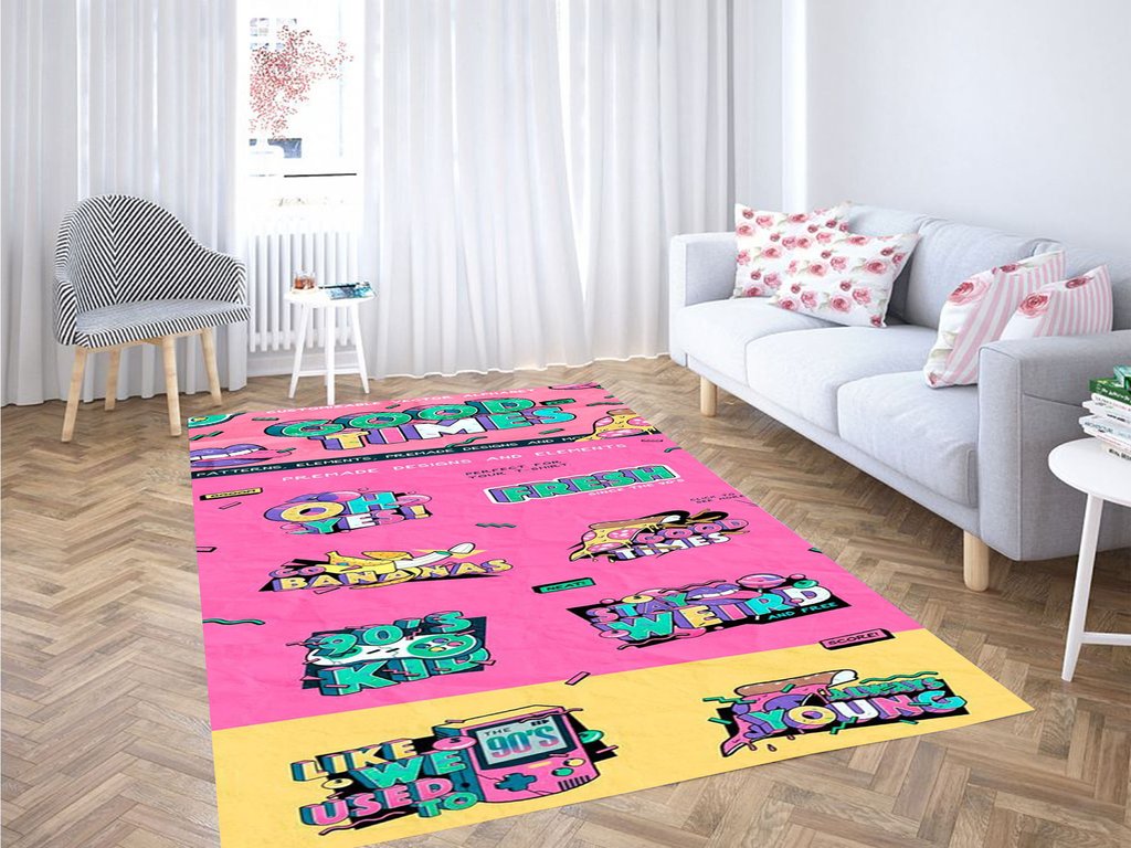 Alphabet & Graphic Wallpaper Living Room Modern Carpet Rug