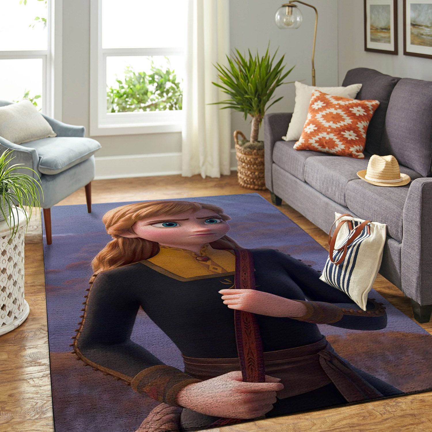 Amazon Anna Frozen Living Room Area Rug
