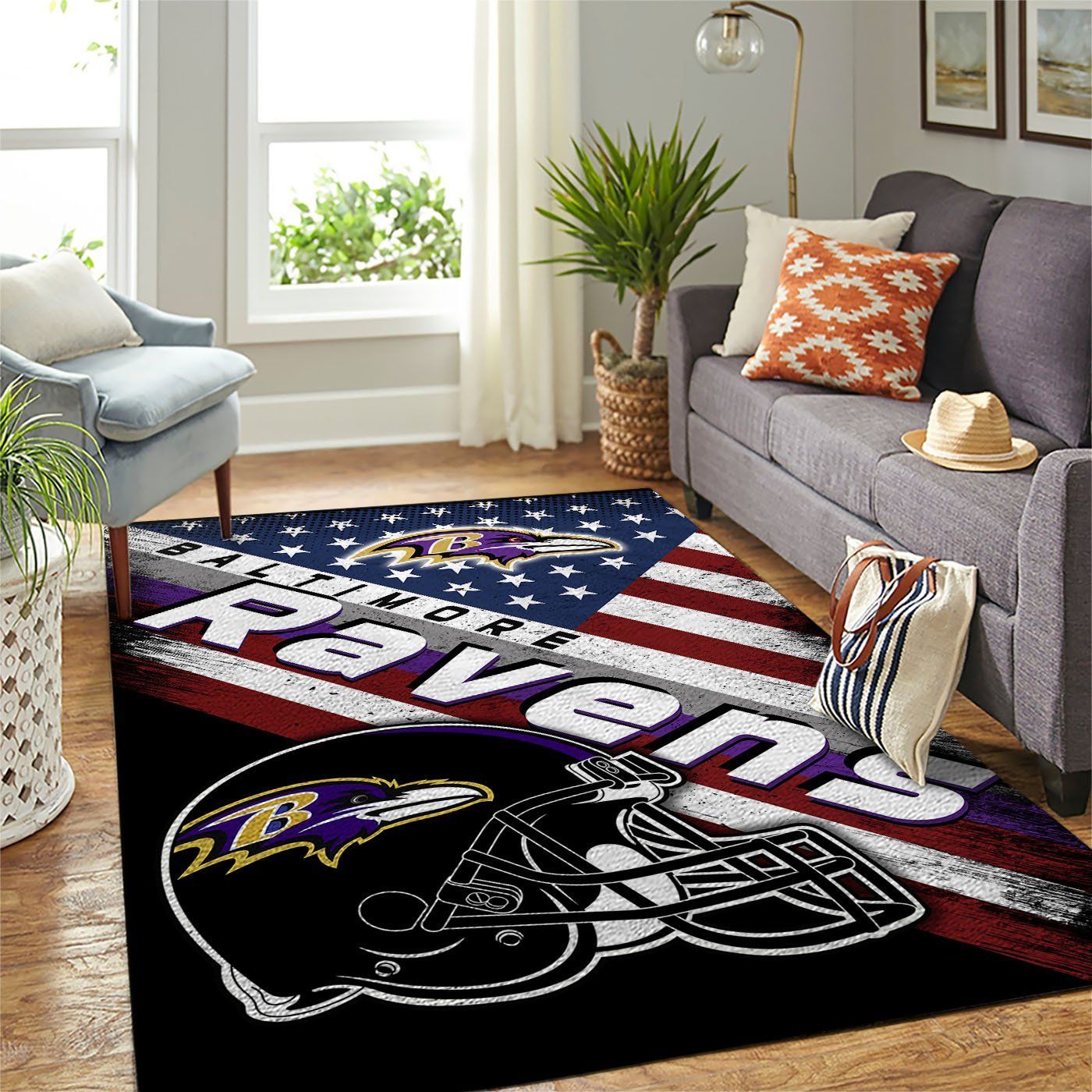 Amazon Baltimore Ravens Living Room Area Rug