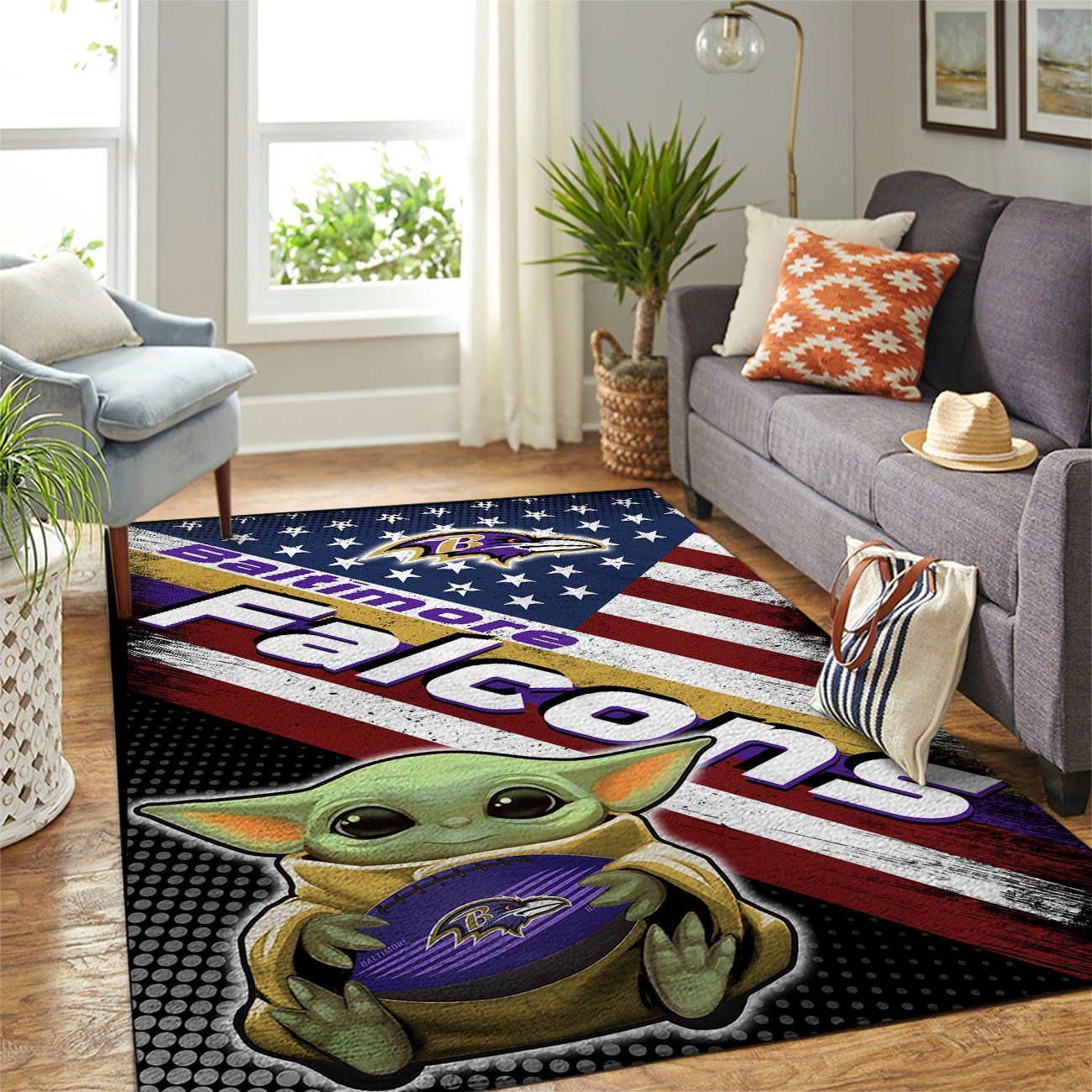 Amazon Baltimore Ravens Living Room Area Rug