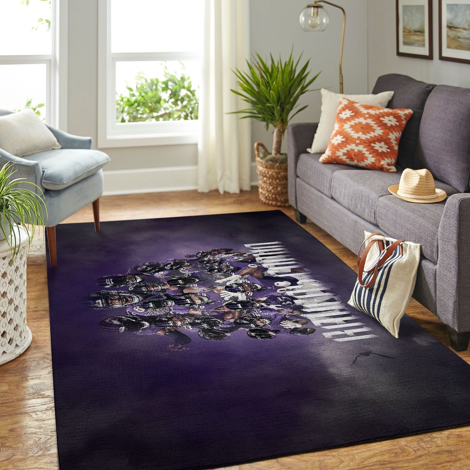 Amazon Baltimore Ravens Living Room Area Rug