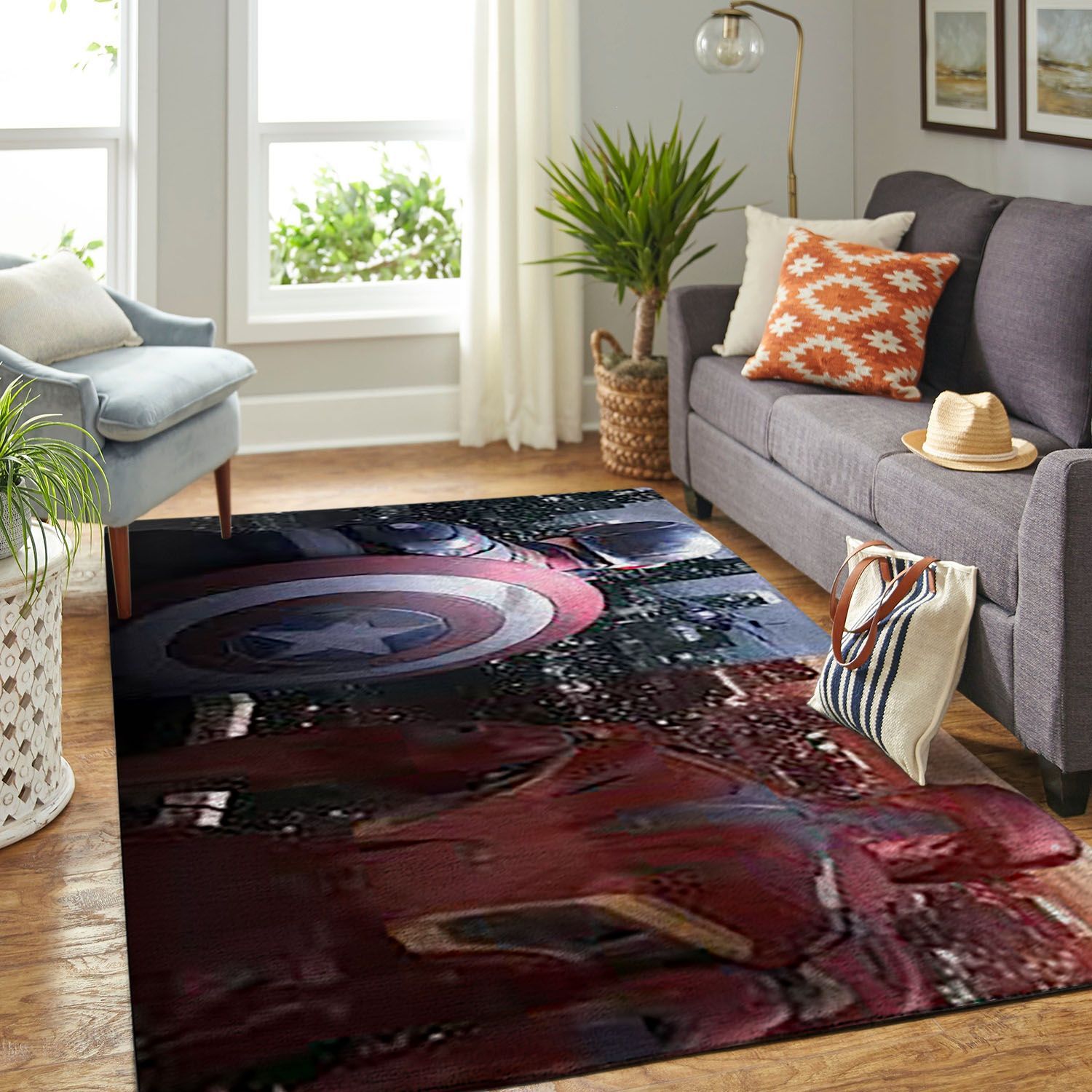 Amazon Captain America And Ironman Living Room Area Rug