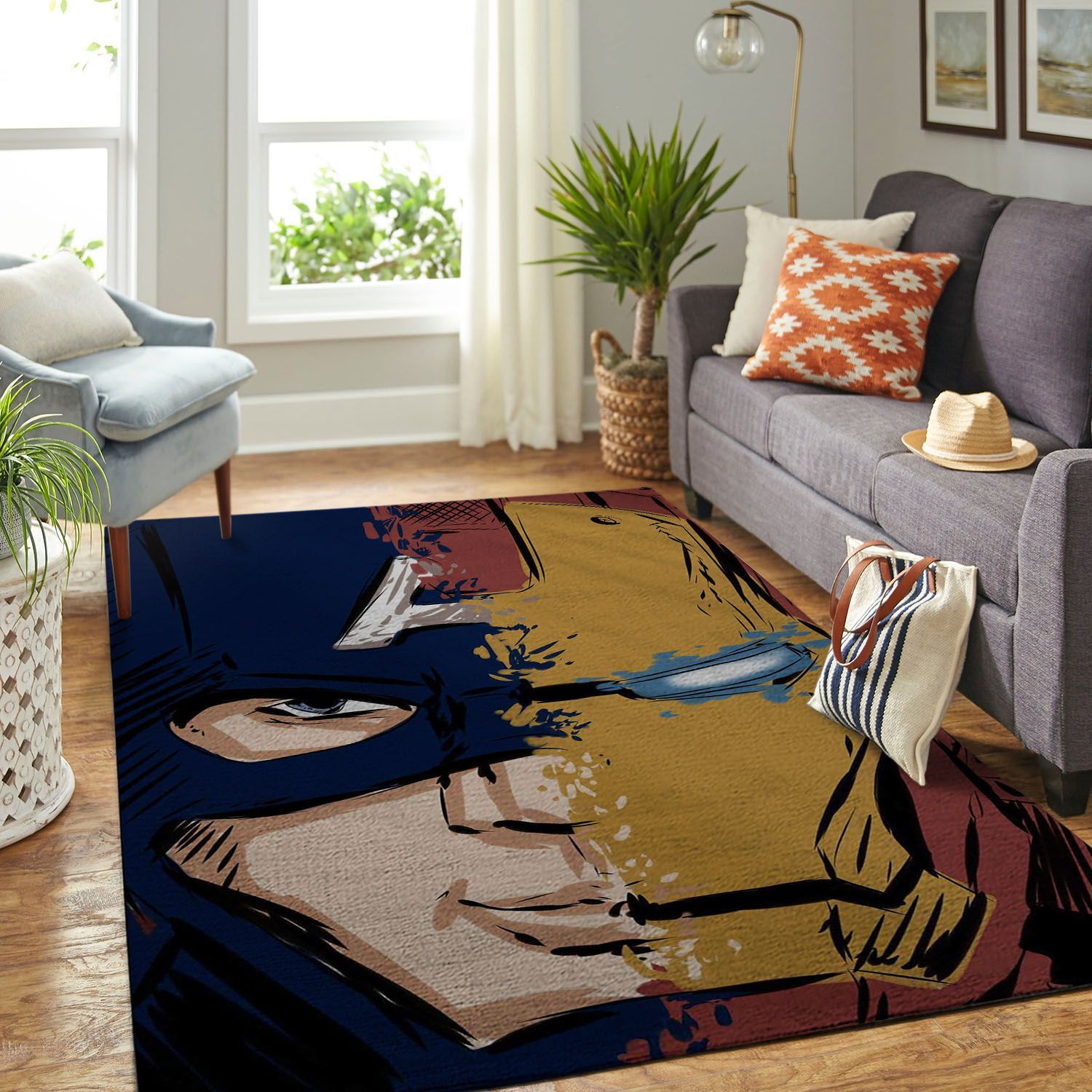 Amazon Captain America And Ironman Living Room Area Rug