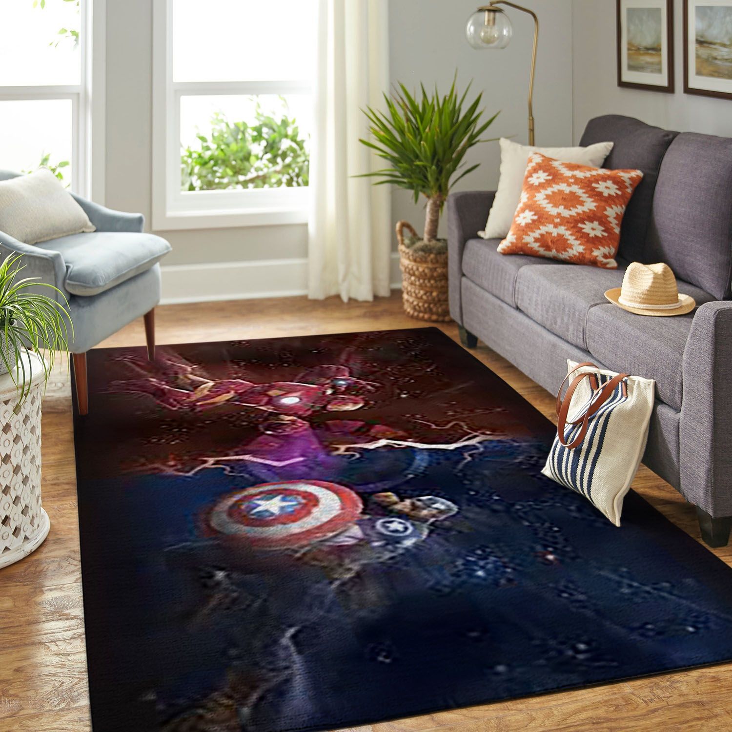 Amazon Captain America And Ironman Living Room Area Rug