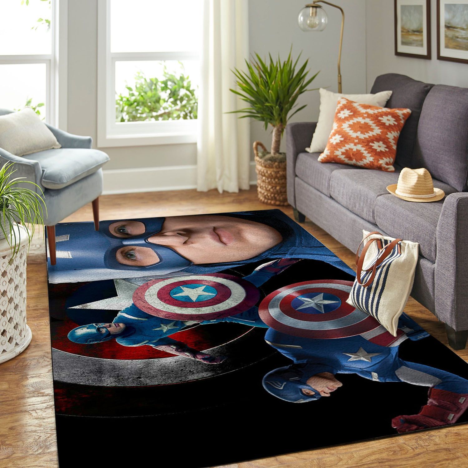 Amazon Captain America Living Room Area Rug
