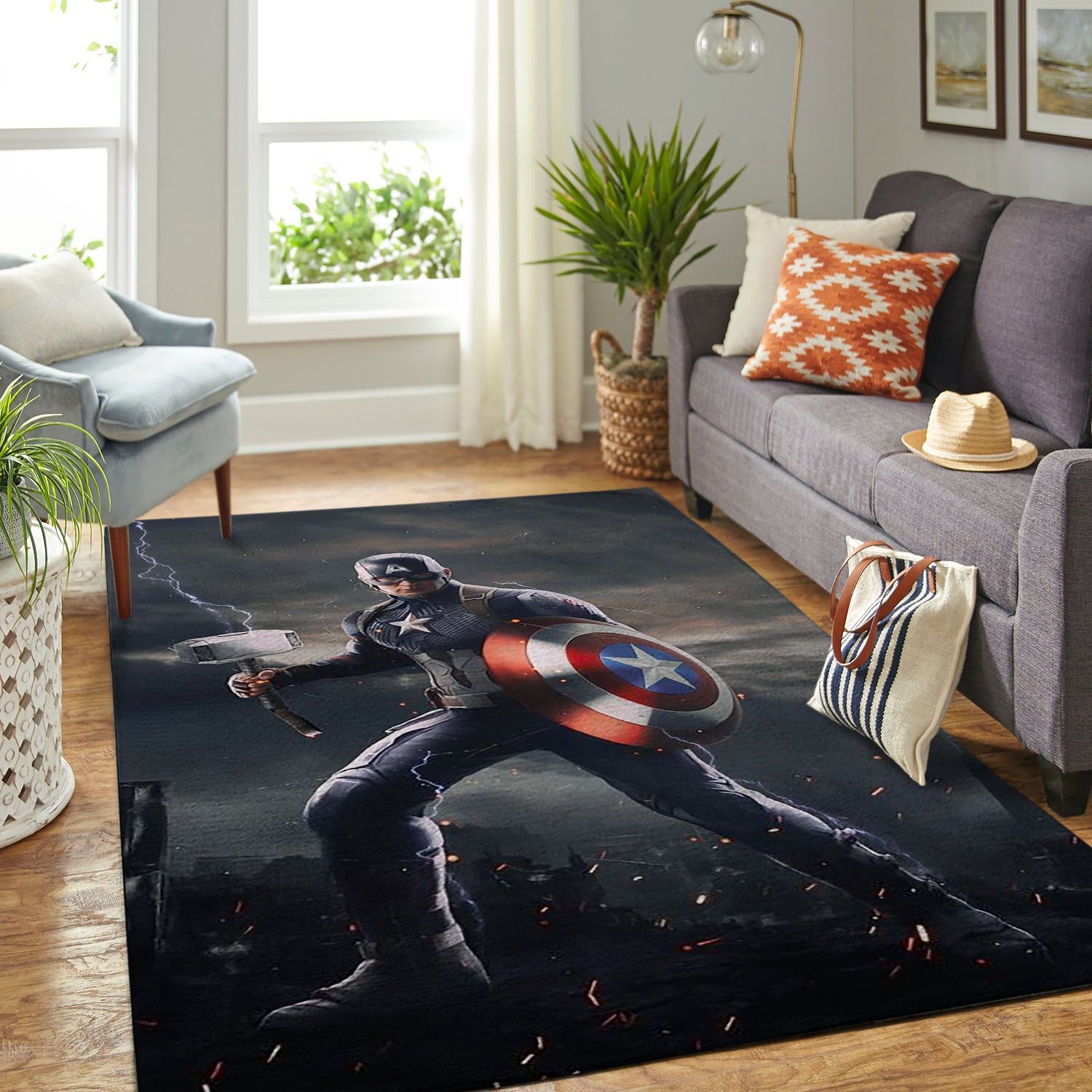 Amazon Captain America Living Room Area Rug