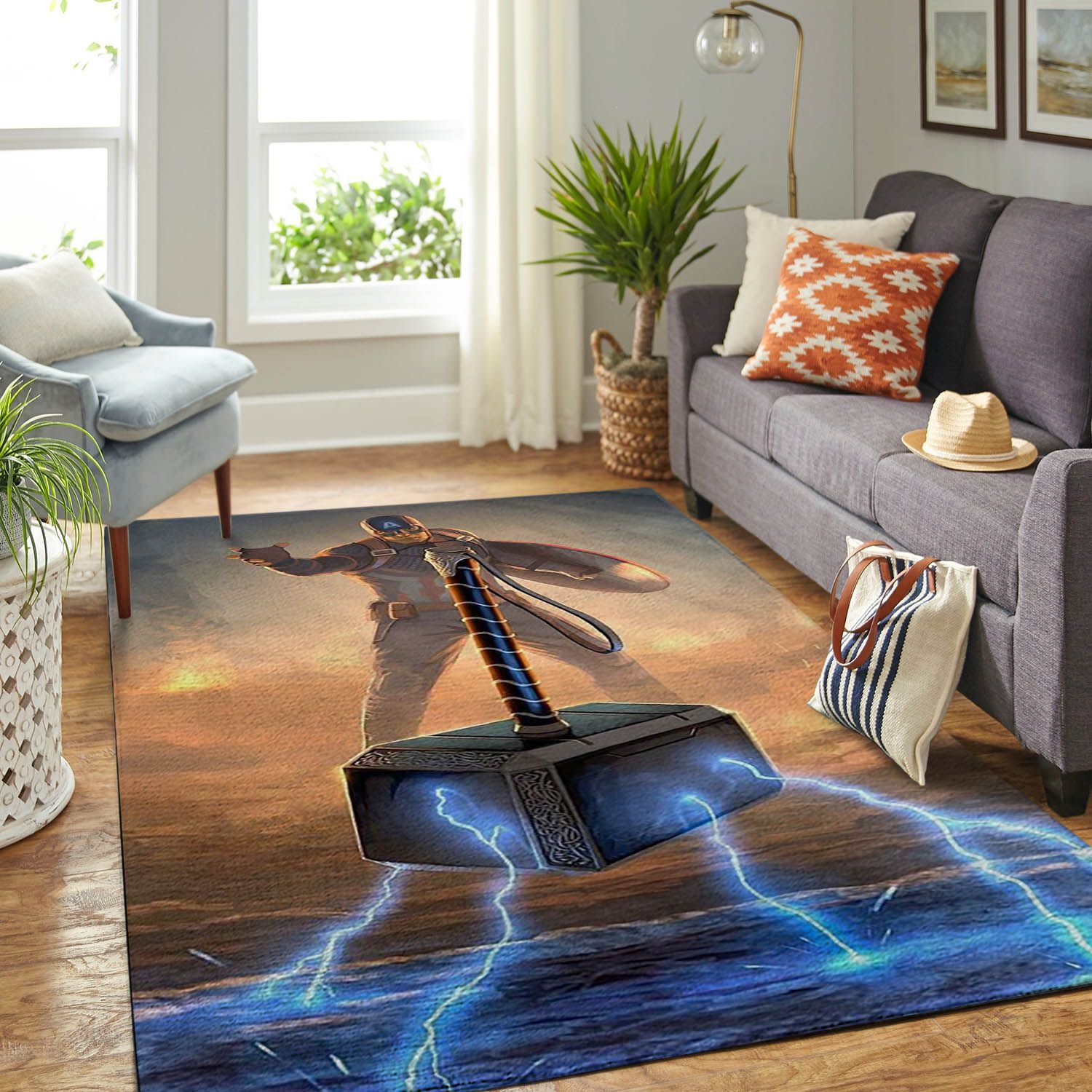 Amazon Captain America Living Room Area Rug