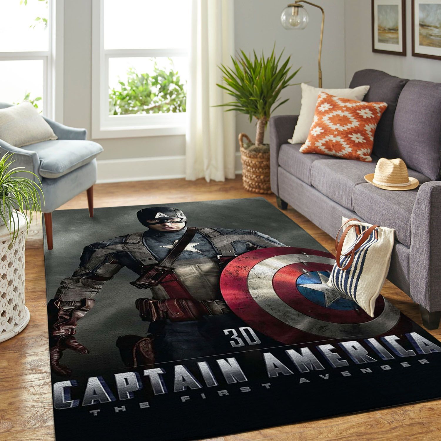 Amazon Captain America Living Room Area Rug