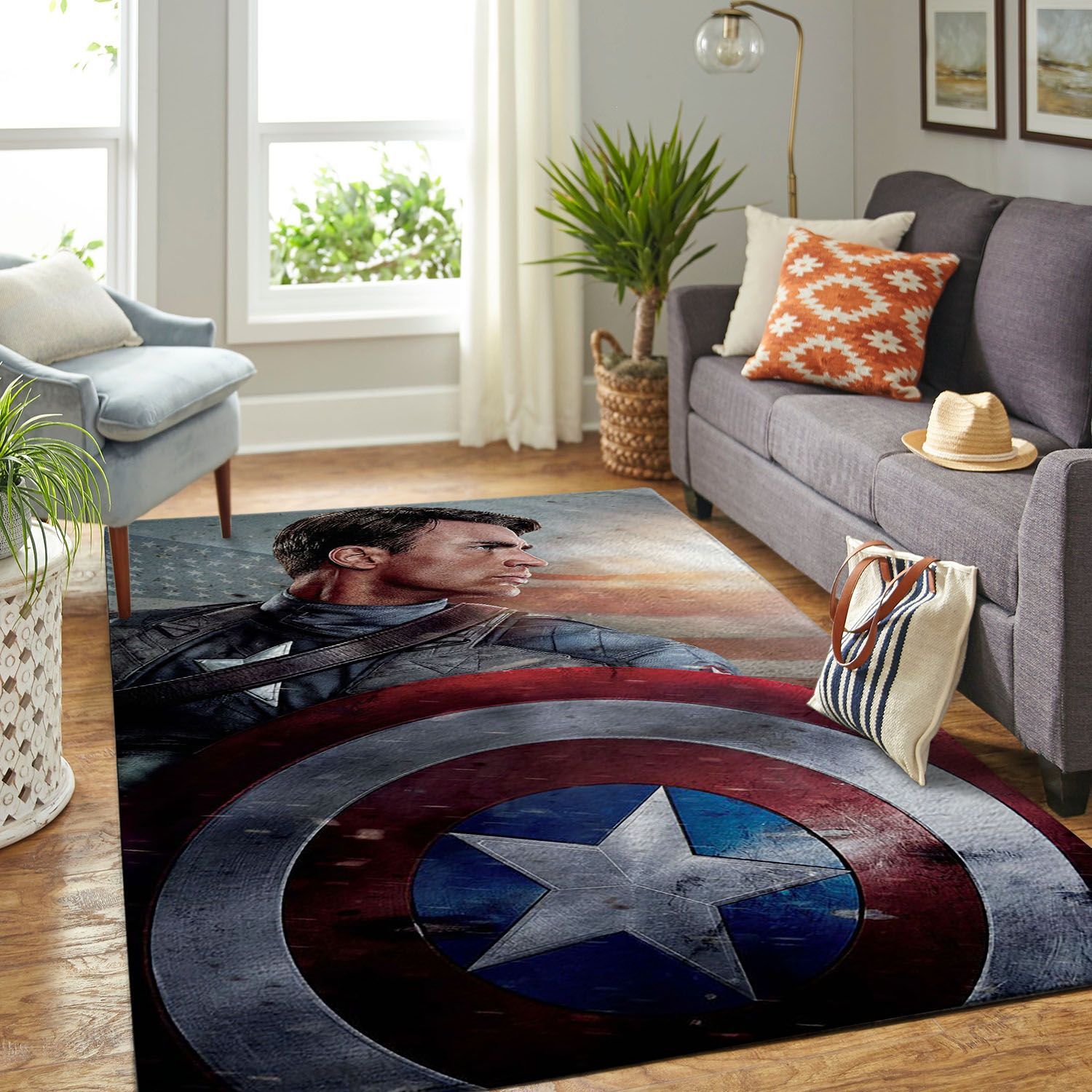 Amazon Captain America Living Room Area Rug