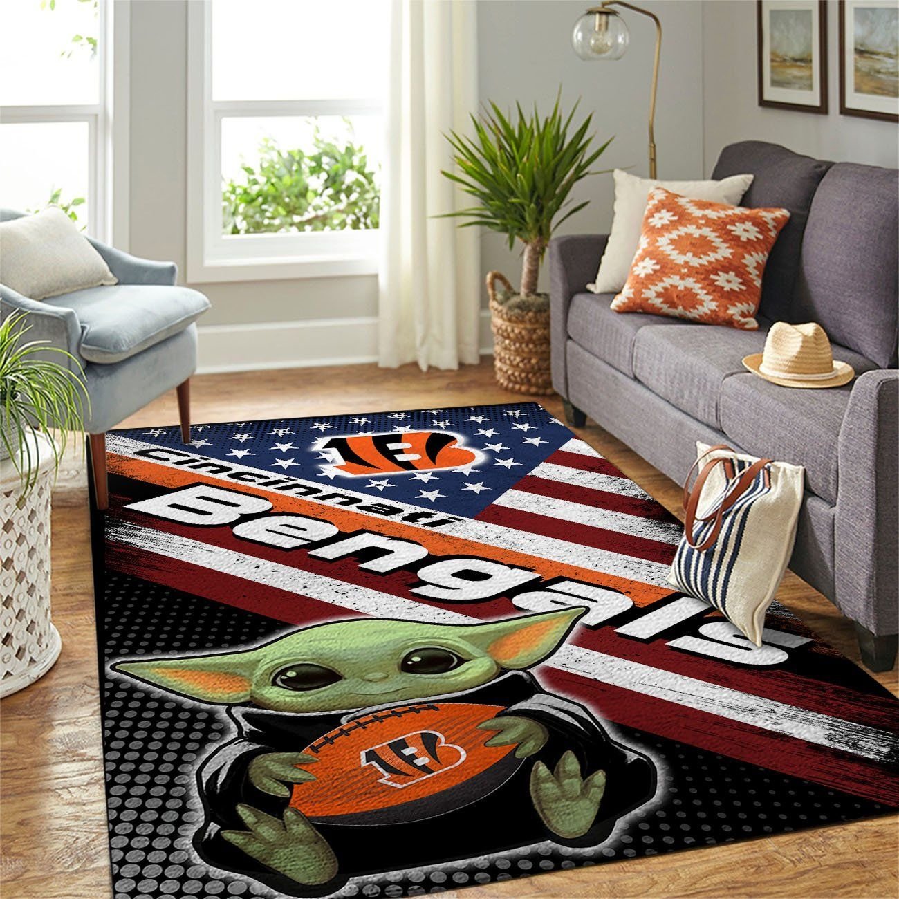 Amazon Cincinnati Bengals Living Room Area Rug