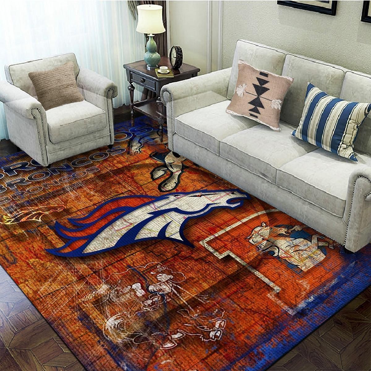 Amazon Denver Broncos Living Room Area Rug
