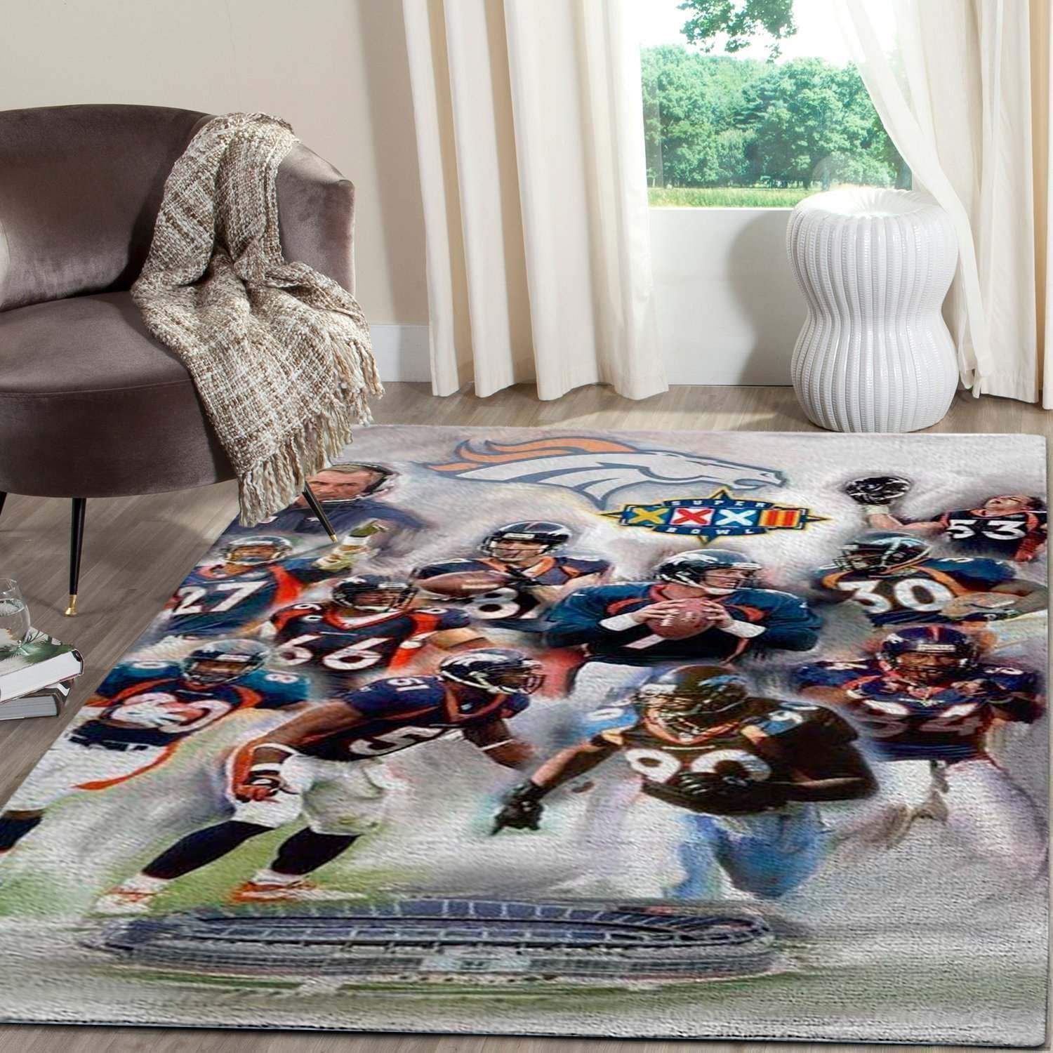 Amazon Denver Broncos Living Room Area Rug