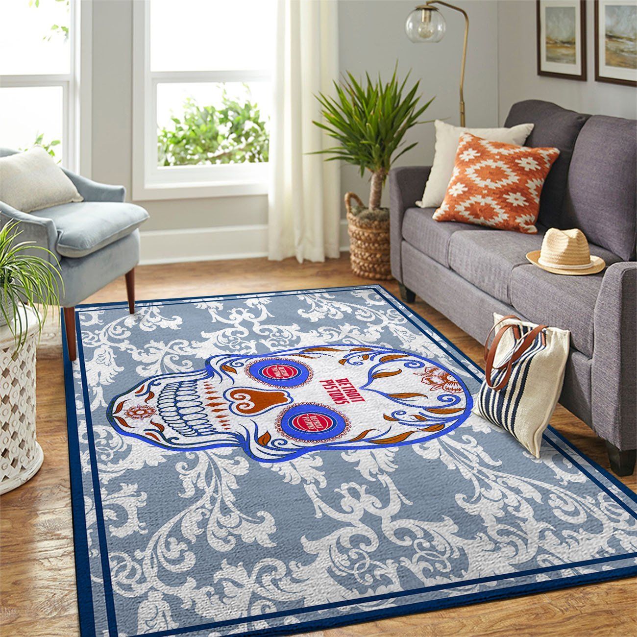 Amazon Detroit Pistons Living Room Area Rug