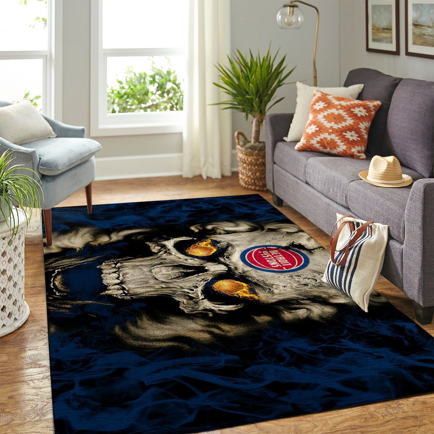 Amazon Detroit Pistons Living Room Area Rug