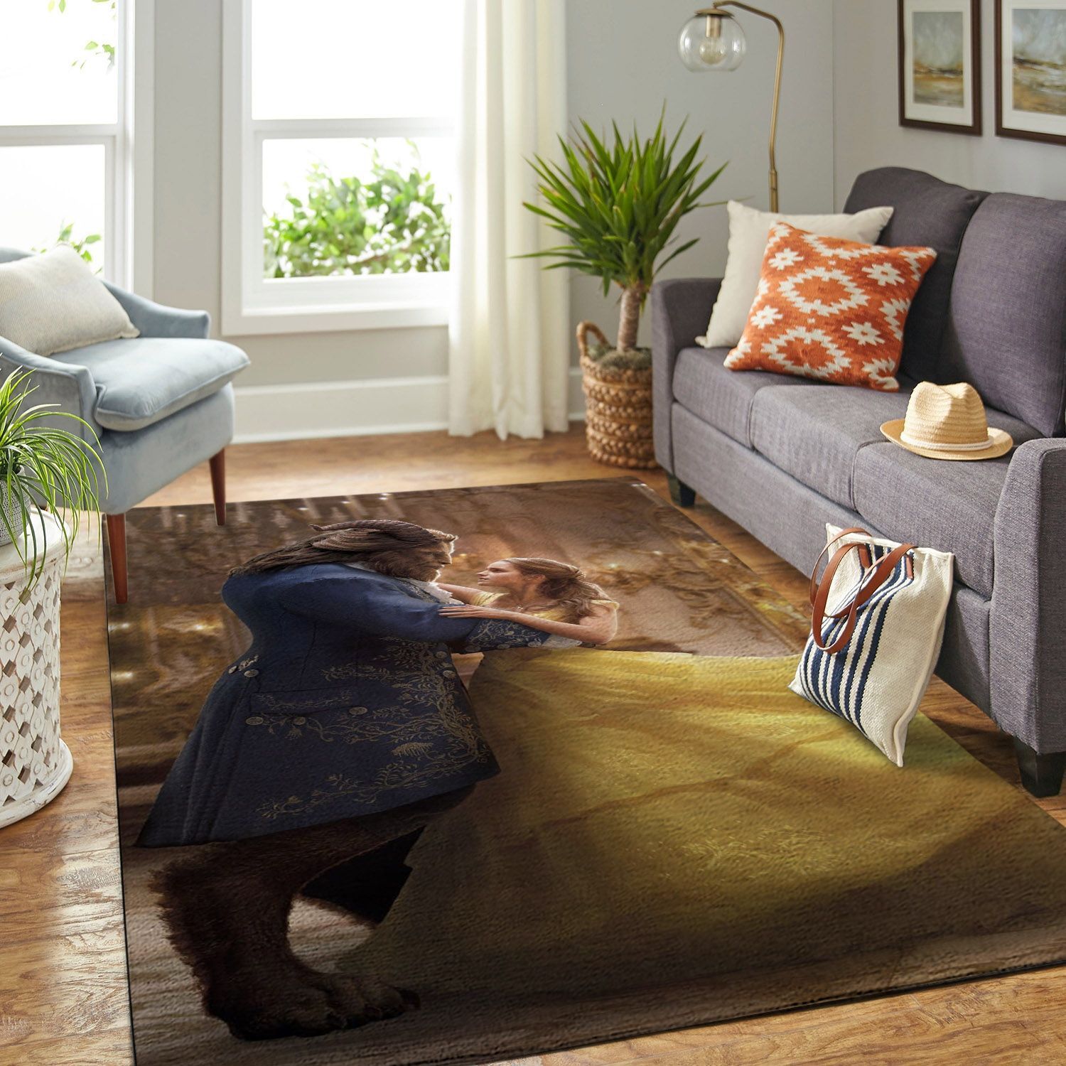 Amazon Disney Beauty And The Beast Living Room Area Rug