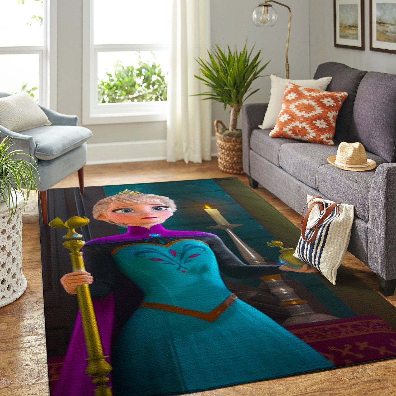 Amazon Elsa Frozen Living Room Area Rug