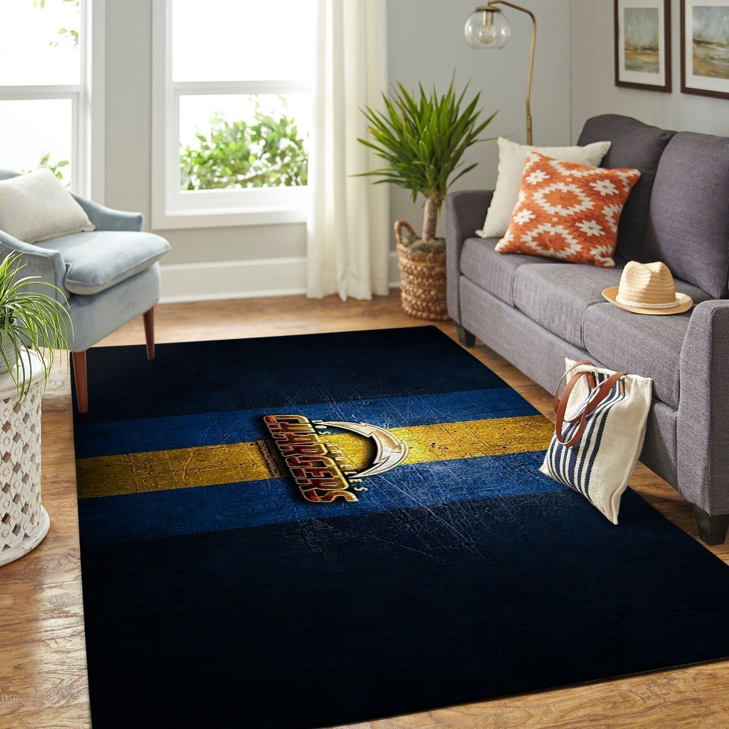 Amazon Los Angeles Chargers Living Room Area Rug