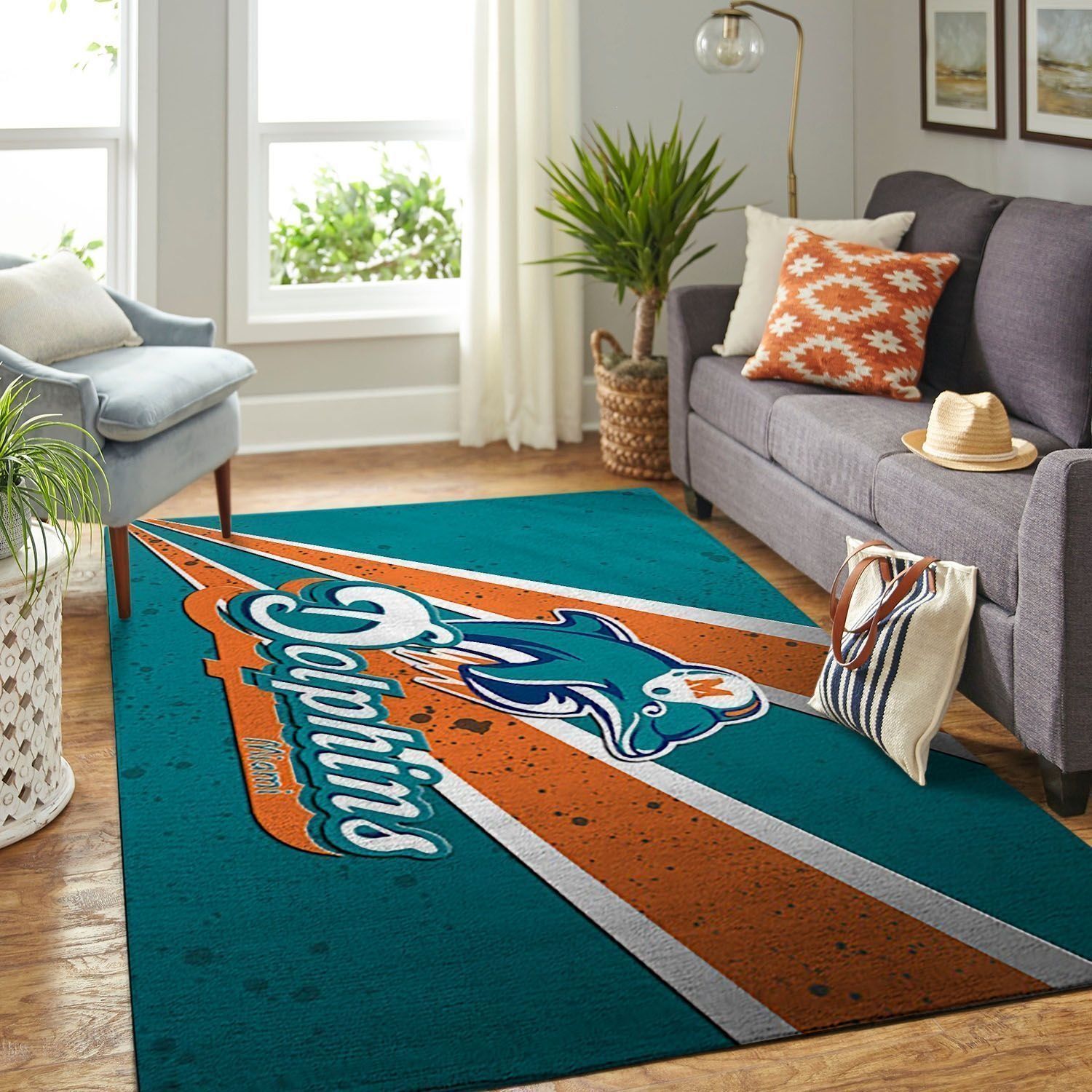 Amazon Miami Dolphins Living Room Area Rug
