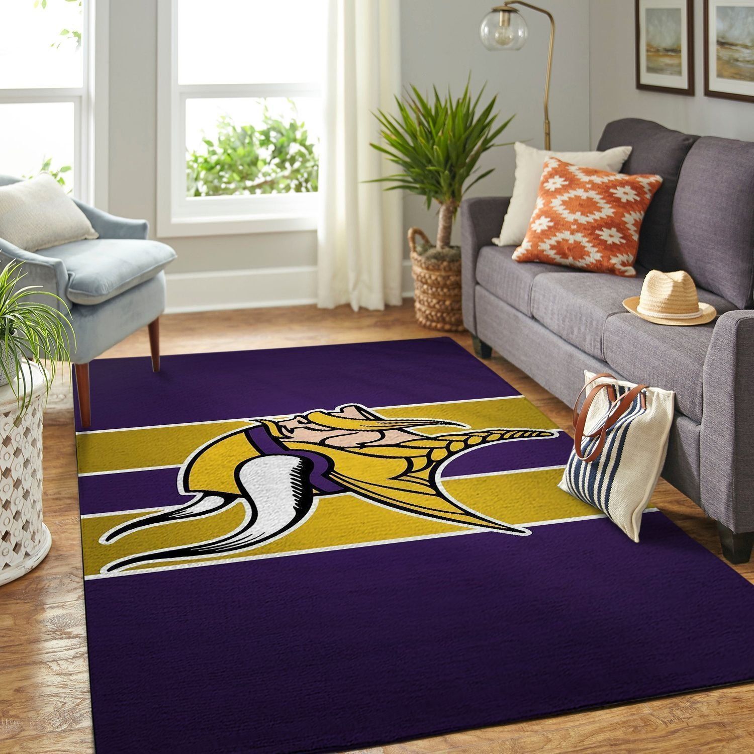 Amazon Minnesota Vikings Living Room Area Rug