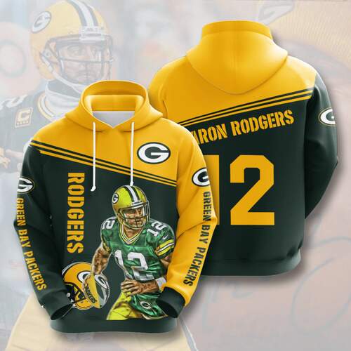 Amazon Sports Team Aaron Rodgers Green Bay Packers Hoodie 3D