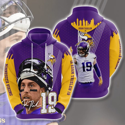 Amazon Sports Team Adam Thielen Minnesota Vikings Hoodie 3D