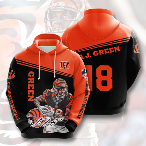 Amazon Sports Team Aj Green Cincinnati Bengals Hoodie 3D
