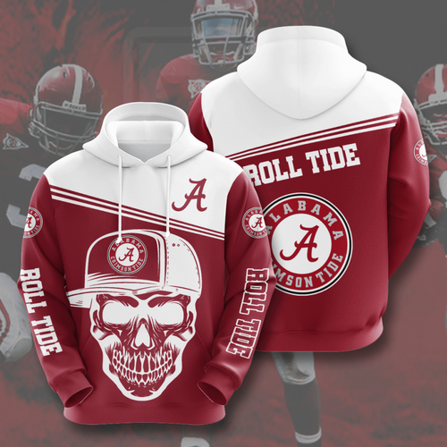 Amazon Sports Team Alabama Crimson Tide Skull Hoodie 3D