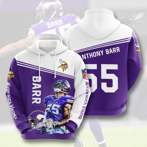 Amazon Sports Team Anthony Barr Minnesota Vikings Hoodie 3D