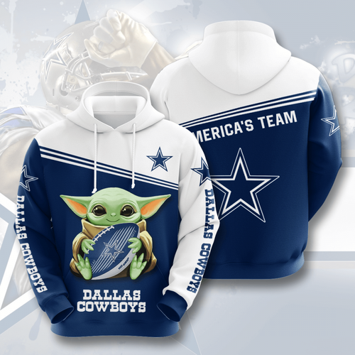 Amazon Sports Team Baby Yoda Dallas Cowboys Hoodie 3D
