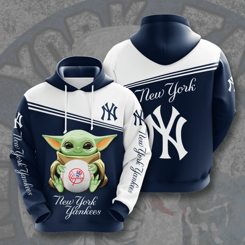 Amazon Sports Team Baby Yoda New York Yankees Hoodie 3D