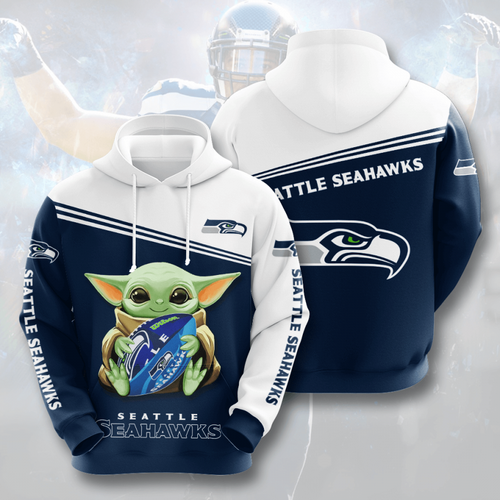 Amazon Sports Team Baby Yoda Seattle Seahawks Hoodie 3D