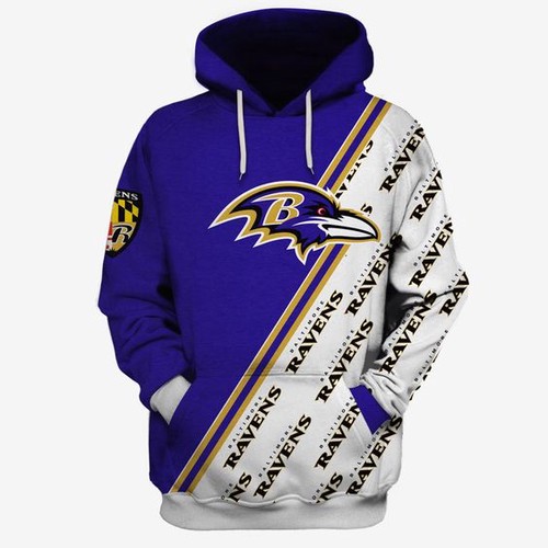 Amazon Sports Team Baltimore Ravens Many Logo Hoodie 3D