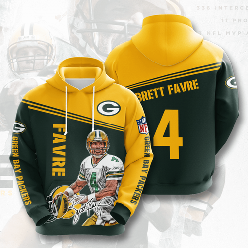 Amazon Sports Team Brett Favre Green Bay Packers Hoodie 3D