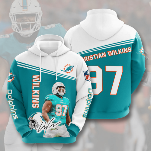 Amazon Sports Team Christian Wilkins Miami Dolphins Hoodie 3D