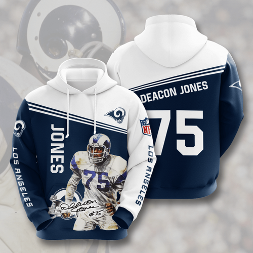 Amazon Sports Team Deacon Jones Los Angeles Rams Hoodie 3D