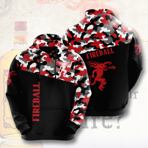 Amazon Sports Team Fireball Cinnamon Whisky Hoodie 3D