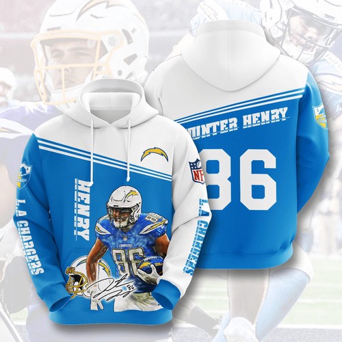 Amazon Sports Team Hunter Henry Los Angeles Chargers Hoodie 3D